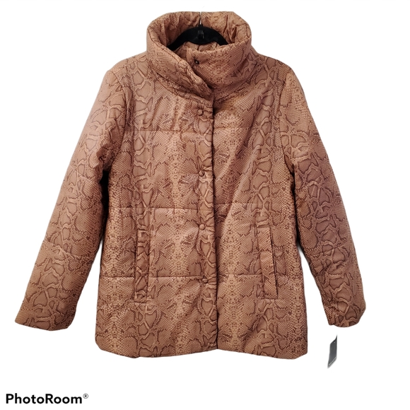 NWT Marc Fisher Caramel Python Puffer Size Medium - Picture 1 of 7